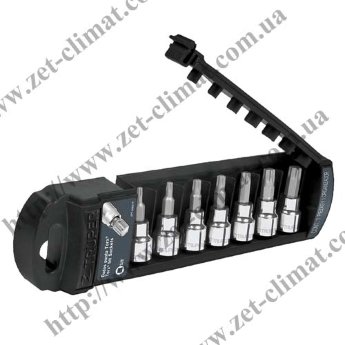 Набор торц. головок Truper JPT-3/8X7T биты Torx кассета 7 предмет 3/8" Набор торцевых головок Truper JPT-3/8X7T биты Torx кассета 7 предмет посадочный квадрат 3/8"