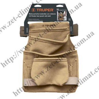 Пояс столяра Truper POCA-12 Кожа 12 карманов 260х340мм Пояс столяра Truper POCA-12 Кожа 12 карманов 260х340мм
