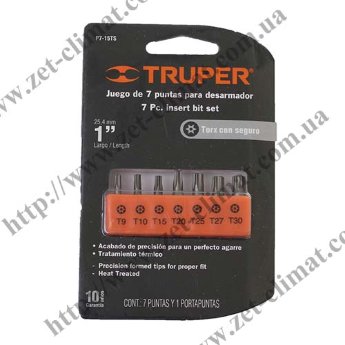 Набор бит Truper P7 Torx в кассете 7шт Набор бит Truper P7 Torx в кассете 7шт